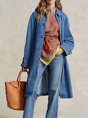 Polo by Ralph Lauren Light Blue Denim Car Coat